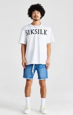 SikSilk Blue Raw Hem Relaxed Denim Short -Style Zone Shop SS 20080 3