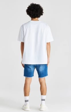 SikSilk Blue Raw Hem Relaxed Denim Short -Style Zone Shop SS 20080 5