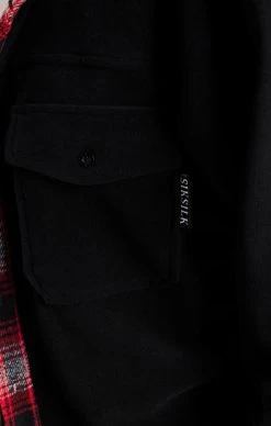 SikSilk Black Half Contrast Hooded Shirt -Style Zone Shop SS 20081 0019 5367858b e375 45dd 9f70 d40aac9aba30