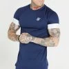 SikSilk Navy Elastic Cuff T-Shirt -Style Zone Shop SS 20099 1 e2f8d1e6 7b22 490d 9848 232a4df9366c