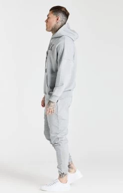 SikSilk Grey Cut And Sew Logo Overhead Hoodie -Style Zone Shop SS 20265 007 66fc28dd f57d 43a8 a80e 2b9b96b56217