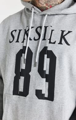 SikSilk Grey Cut And Sew Logo Overhead Hoodie -Style Zone Shop SS 20265 2 17f649ad 2262 484b a0fc edfb039a519d