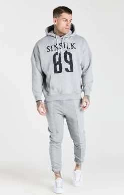 SikSilk Grey Cut And Sew Logo Overhead Hoodie -Style Zone Shop SS 20265 3 c1987250 8c48 4507 8144 0c1e1f0a1331