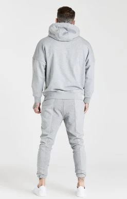 SikSilk Grey Cut And Sew Logo Overhead Hoodie -Style Zone Shop SS 20265 5 f2f9d30f 7c6b 4844 9a98 4cbf55420482