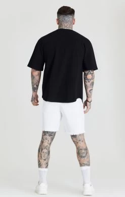 SikSilk Black Applique Logo Baseball Jersey -Style Zone Shop SS 20296 5