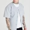 SikSilk Grey Marl Applique Logo Baseball Jersey -Style Zone Shop SS 20297 1
