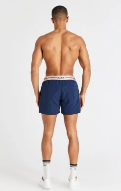 SikSilk Navy Embroidered Logo Short -Style Zone Shop SS 20349 008 d2bdfce3 78ed 45b5 b666 cdce201e0c96