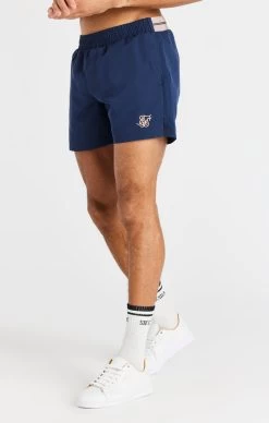SikSilk Navy Embroidered Logo Short -Style Zone Shop SS 20349 009 737cb51e 4109 44b0 b046 1d11cc8ba10e