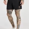 SikSilk Black Embroidered Logo Short -Style Zone Shop SS 20351 1