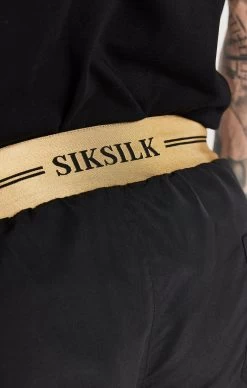 SikSilk Black Embroidered Logo Short -Style Zone Shop SS 20351 3