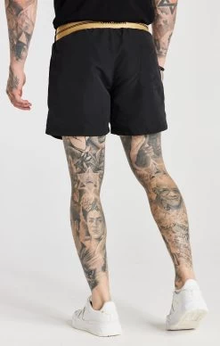 SikSilk Black Embroidered Logo Short -Style Zone Shop SS 20351 4