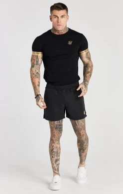 SikSilk Black Embroidered Logo Short -Style Zone Shop SS 20351 5