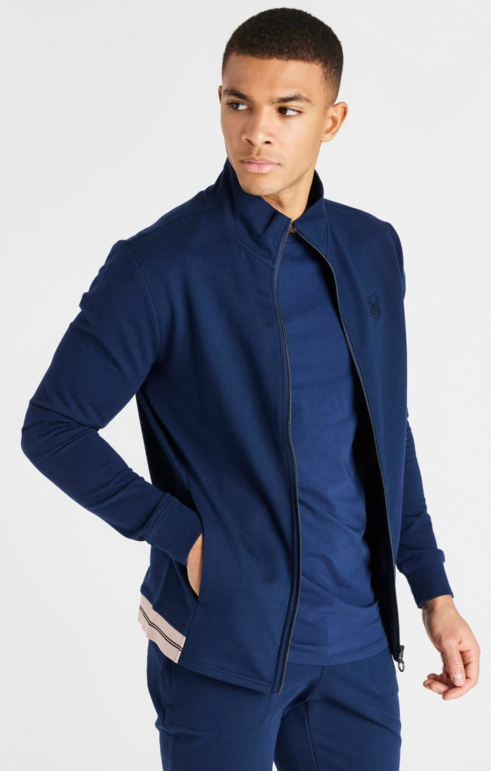 SikSilk Navy Supremacy Funnel Neck Zip Through 4 SikSilk Navy Supremacy Funnel Neck Zip Through - Image 2