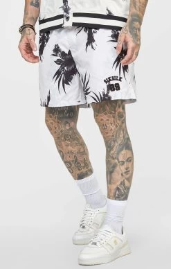 SikSilk Ecru Floral Swim Short