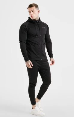 SikSilk Black Sports Zip Through Hoodie -Style Zone Shop SS 20508 4A