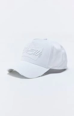 SikSilk White Distressed Volt Patch Trucker Cap