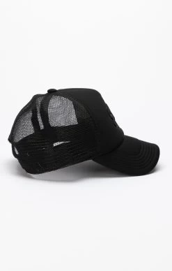SikSilk Black Applique Patch Foam Mesh Trucker Cap -Style Zone Shop SS 20602 3 7025c2f3 6447 4ab3 b4ae 788d136ad9d6