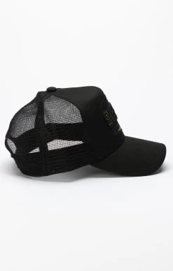 SikSilk Black Applique Patch Mesh Trucker Cap -Style Zone Shop SS 20606 3 ffbaf274 460f 4899 8a85 b74334296c6b