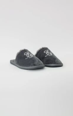 SikSilk Grey Slipper With Embroidered Logo -Style Zone Shop SS 20680 04 cd6b36e8 75fa 4fb4 a66b b3c7e60b05bc
