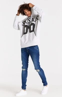 SikSilk Blue Distressed Slim Fit Jean -Style Zone Shop SS 20868 007 00a0c3d9 3135 4ed1 b2b8 265dfaeb5a1f