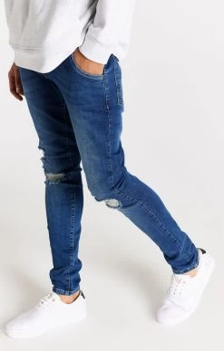 SikSilk Blue Distressed Slim Fit Jean -Style Zone Shop SS 20868 015 855cbec5 6db2 49ed 869d 2bc5c22abb50