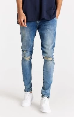 SikSilk Light Blue Distressed Slim Fit Jean