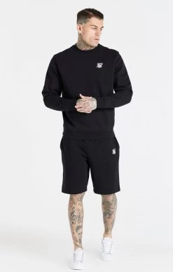 SikSilk Black Essential Crew Sweatshirt -Style Zone Shop SS 20952 3 98748eaf 6a60 497b 85aa 856f85ff4a6c