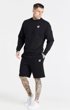 SikSilk Black Essential Crew Sweatshirt -Style Zone Shop SS 20952 4 5dbdfa8a 2628 459d 8073 179ce2785605