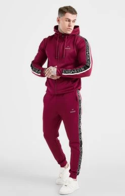 Messi X SikSilk Taped Zip Through - Burgundy -Style Zone Shop SS 21063 3