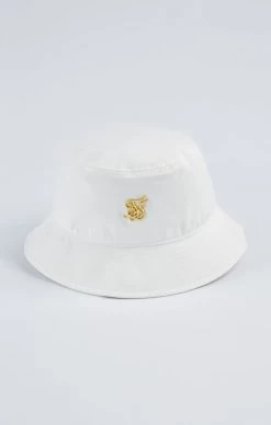 SikSilk White And Gold Bucket Hat