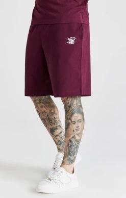 SikSilk Burgundy Essential Jersey Short