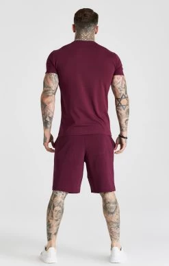 SikSilk Burgundy Essential Jersey Short -Style Zone Shop SS 21252 5