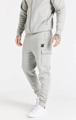 SikSilk Grey Essential Cargo Fleece Jogger