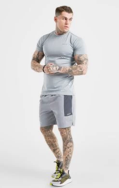 SikSilk Grey Sports Marl Woven Short -Style Zone Shop SS 21519 3A