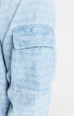 SikSilk Blue Jacquard Denim Bomber Jacket -Style Zone Shop SS 21526 SS 21529 021 d14603e1 083e 457a bd71 628d1f5af03e