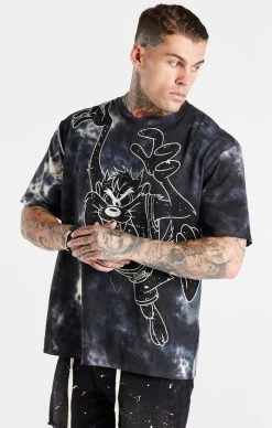 Space Jam X SikSilk Marble Wash Oversized Graphic Tee - Black & Ecru -Style Zone Shop SS 21585 SS 21605 0010 2d7a701f 0c5f 4b27 aead d6380dab5ca9