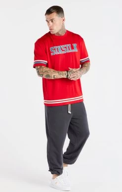 Red Green Space Jam X SikSilk Baseball T-Shirt -Style Zone Shop SS 21589 0004 bb30dd4b 3aab 4049 bdd9 2b145bd62748
