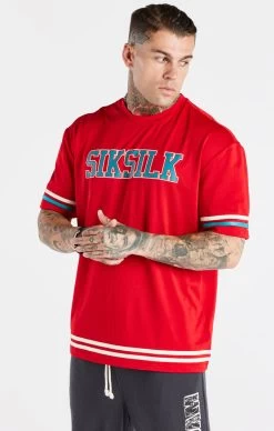 Red Green Space Jam X SikSilk Baseball T-Shirt