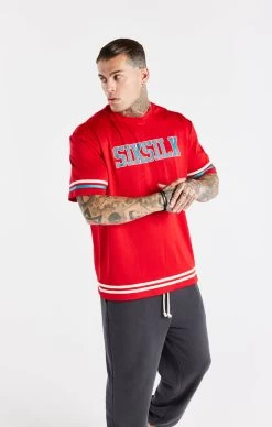 Red Green Space Jam X SikSilk Baseball T-Shirt -Style Zone Shop SS 21589 0014 ebdc1097 4548 4a50 b528 608e74100fd8