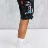 Black Space Jam X SikSilk Applique Distressed Denim Short -Style Zone Shop SS 21605 5