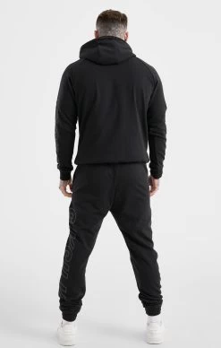 SikSilk Black Sports Relaxed Fit Large Branding Pant -Style Zone Shop SS 21628 5