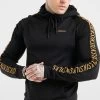 SikSilk Black Sports Taped Muscle Fit Hoodie -Style Zone Shop SS 21682 1 282 29