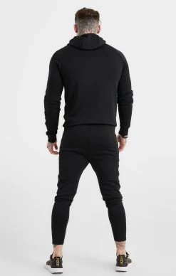 SikSilk Black Sports Taped Muscle Fit Hoodie -Style Zone Shop SS 21682 5