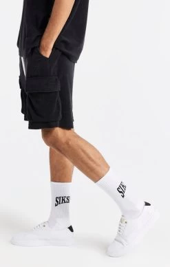 SikSilk Black Towelling Cargo Short -Style Zone Shop SS 21781 4 7e7d7ba9 ce48 4d59 99e2 d4fc8997150e