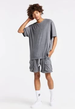 SikSilk Grey Towelling Cargo Short -Style Zone Shop SS 21783 4a