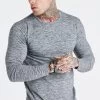 SikSilk Grey Marl Long Sleeve Muscle Fit T-Shirt -Style Zone Shop SS 21869 1 c2679bc5 c144 4bcd a304 743704b543ad