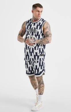 Messi X SikSilk Navy Monogram Basketball Vest -Style Zone Shop SS 21980 3