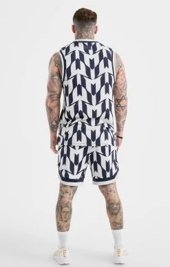 Messi X SikSilk Navy Monogram Basketball Vest -Style Zone Shop SS 21980 5