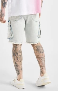 Messi X SikSilk White Denim Short -Style Zone Shop SS 22015 4