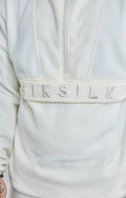 SikSilk Ecru Half Zip Polar Fleece Hoodie -Style Zone Shop SS 22100 3